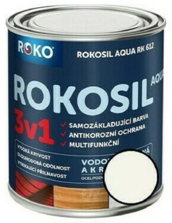 Barva samozákladující Rokosil Aqua 3v1 RK 612 1000 bílá 0,6 l