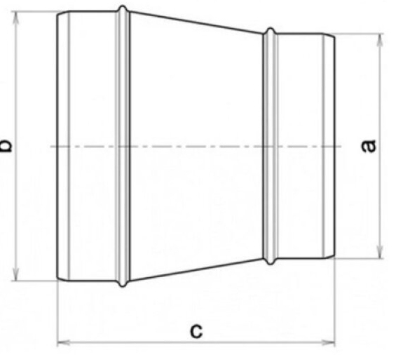 Redukce kovová HACO RK 100/125 mm