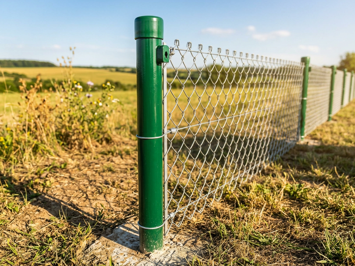 Sloupek kulatý Ideal Zn + PVC s příchytkou zelený (průměr 38mm-výška 2,0m)