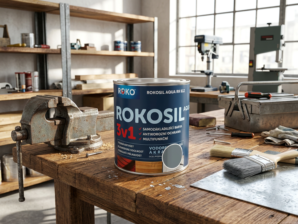 Barva samozákladující Rokosil Aqua 3v1 RK 612 1100 šedá střední 3 l