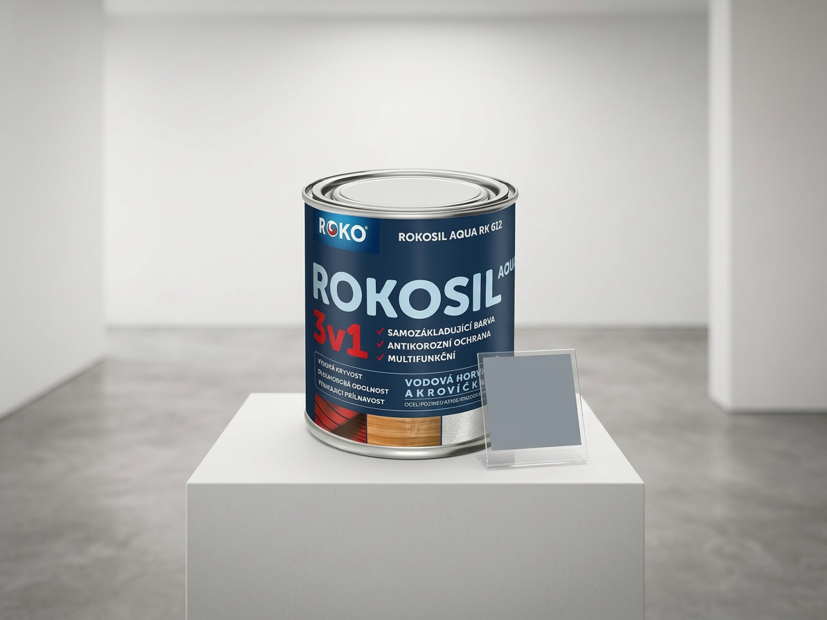 Barva samozákladující Rokosil Aqua 3v1 RK 612 1010 šedá pastelová 0,6 l