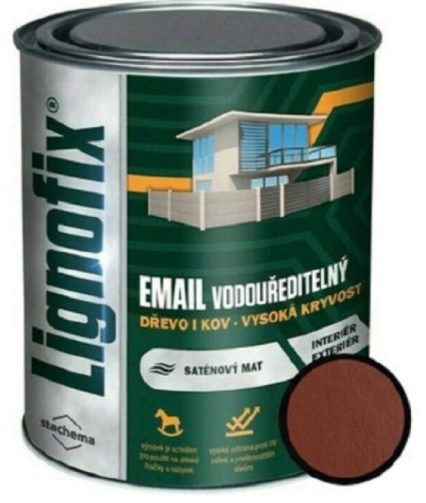 Barva vrchní Lignofix Email vodouředitelný kávová 0,75 l