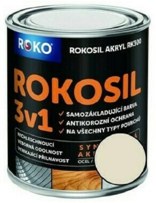 Barva samozákladující Rokosil akryl 3v1 RK 300 6003 slonová kost 0,6 l