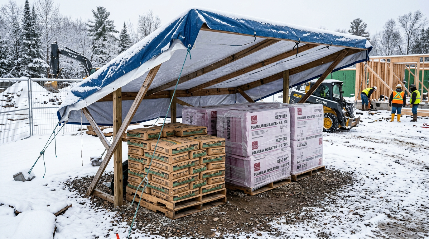 Jak správně skladovat stavební materiál v zimě