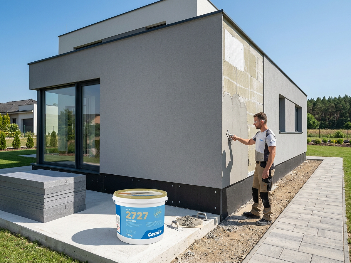 Omítka silikonová Cemix 2727 ActivCem - 25kg rýhovaná 1,5mm