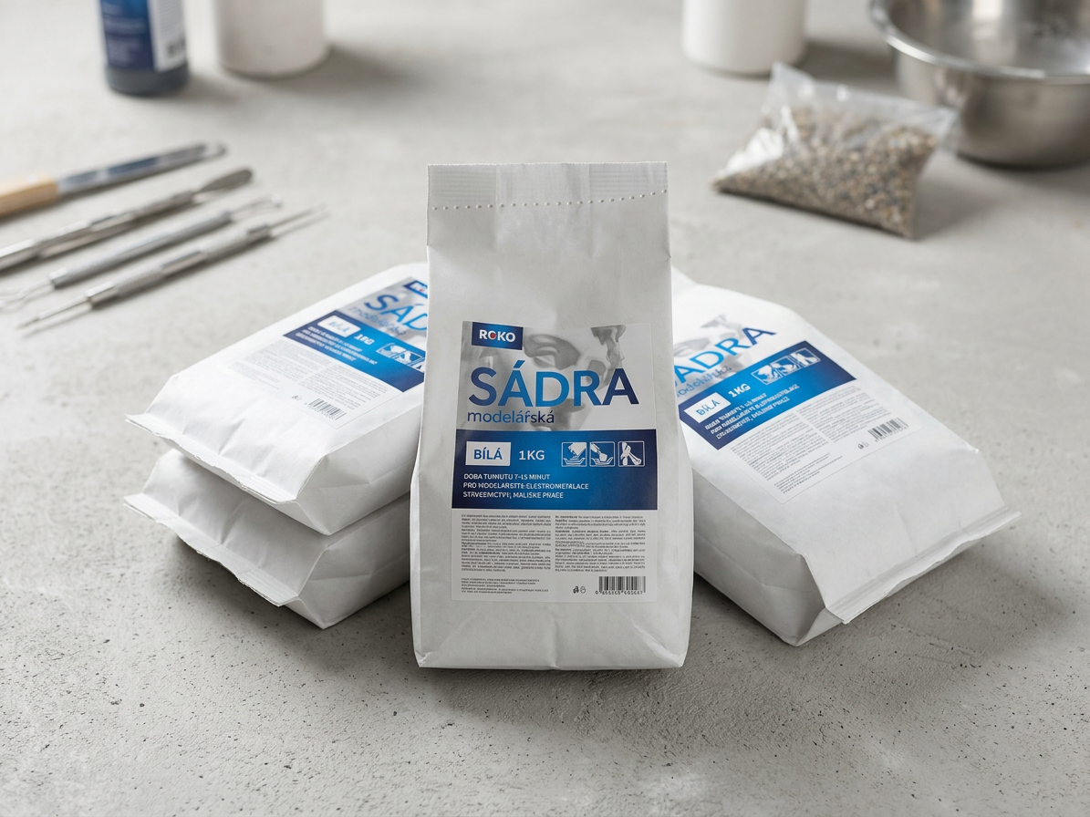 Sádra modelářská Roko bílá 1 kg