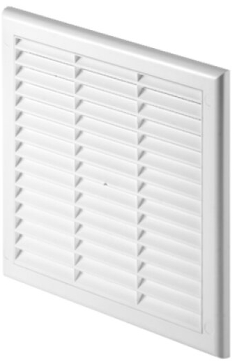 Mřížka větrací s rámem a síťovinou 300x300mm bílá