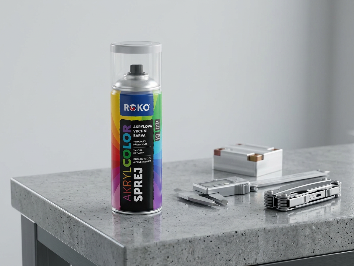 Barva akrylová vrchní Roko AKRYCOLOR Sprej bílý hliník 400 ml