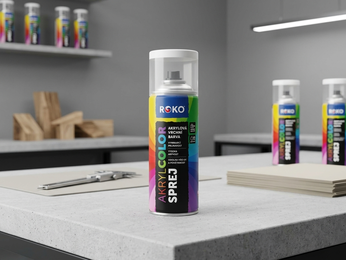 Barva akrylová vrchní Roko AKRYCOLOR Sprej šedobílá 400 ml