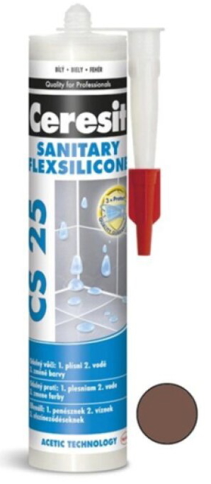 Tmel silikonový sanitární Ceresit CS 25 terra 280 ml