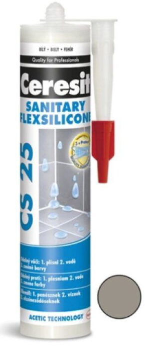 Tmel silikonový sanitární Ceresit CS 25 cementově šedý 280 ml