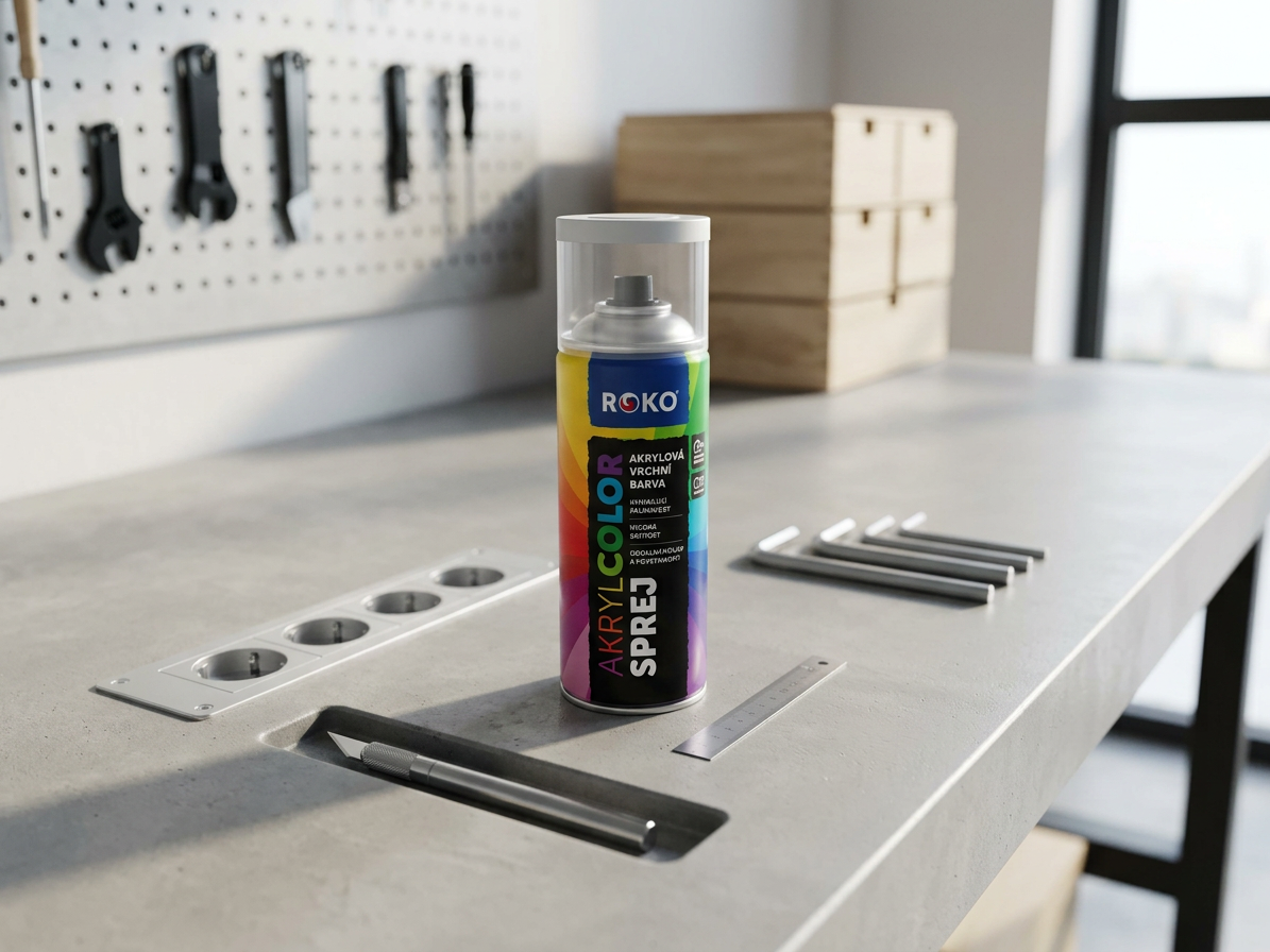 Barva akrylová vrchní Roko AKRYCOLOR Sprej světle šedá 400 ml