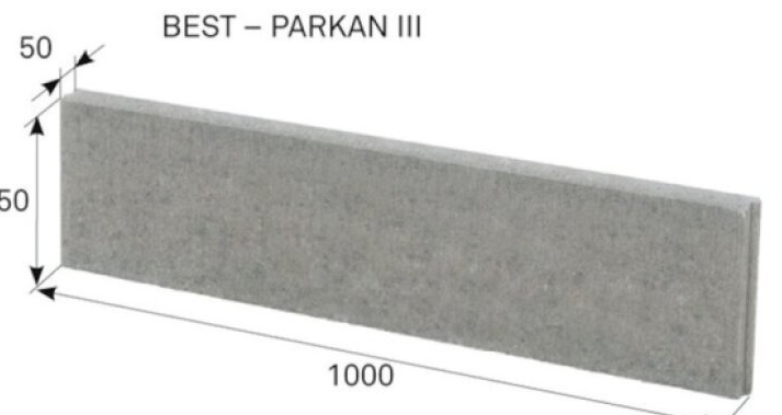 Obrubník betonový BEST Parkan III přírodní 50x1000x250 mm