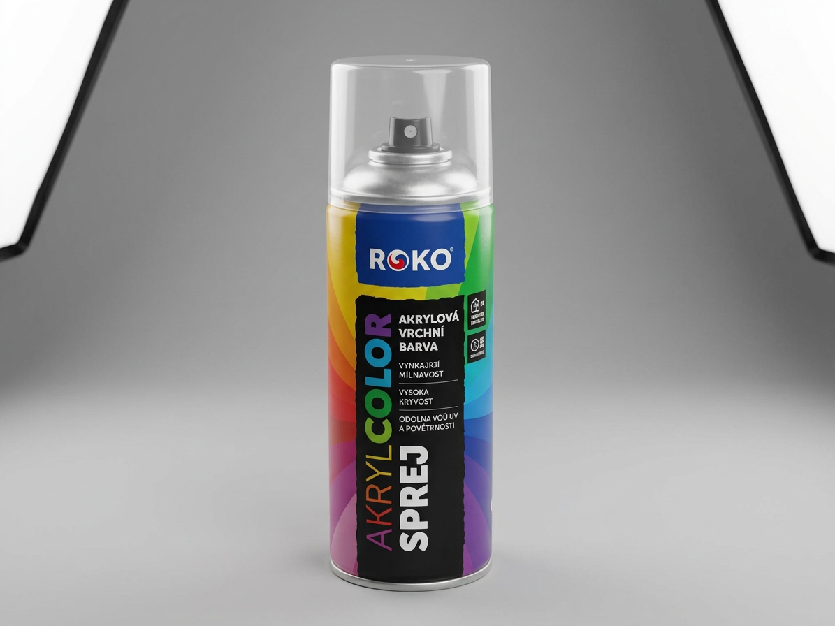Barva akrylová vrchní Roko AKRYCOLOR Sprej šedý hliník 400 ml
