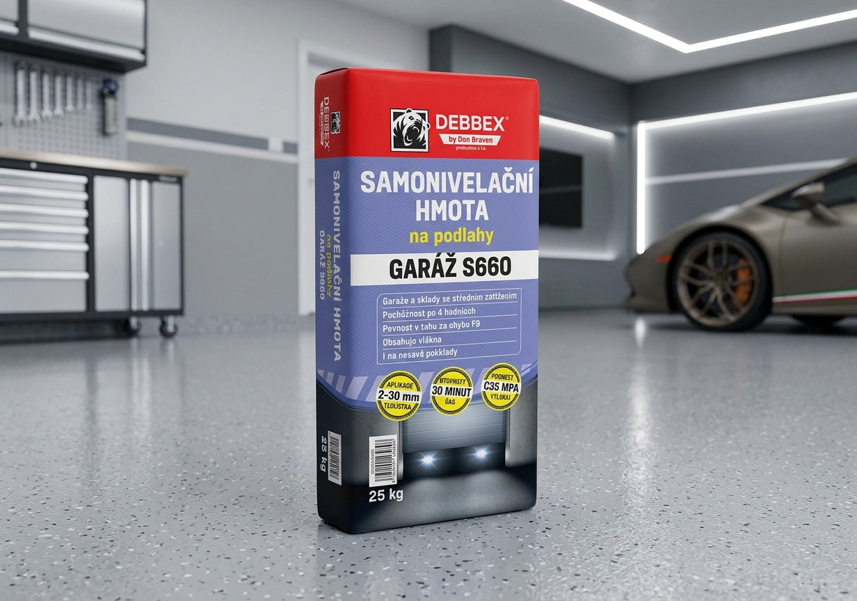 Samonivelační hmota na podlahy Den Braven GARÁŽ S660 - 25 kg