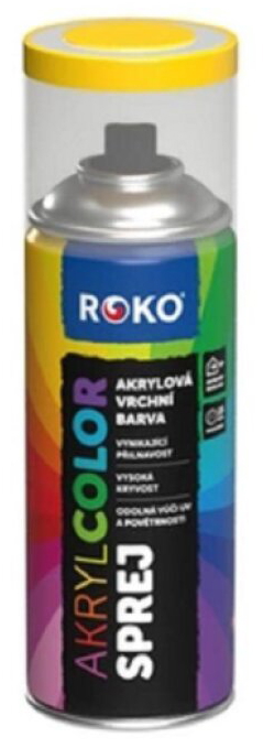 Barva akrylová vrchní Roko AKRYCOLOR Sprej signální žlutá 400 ml