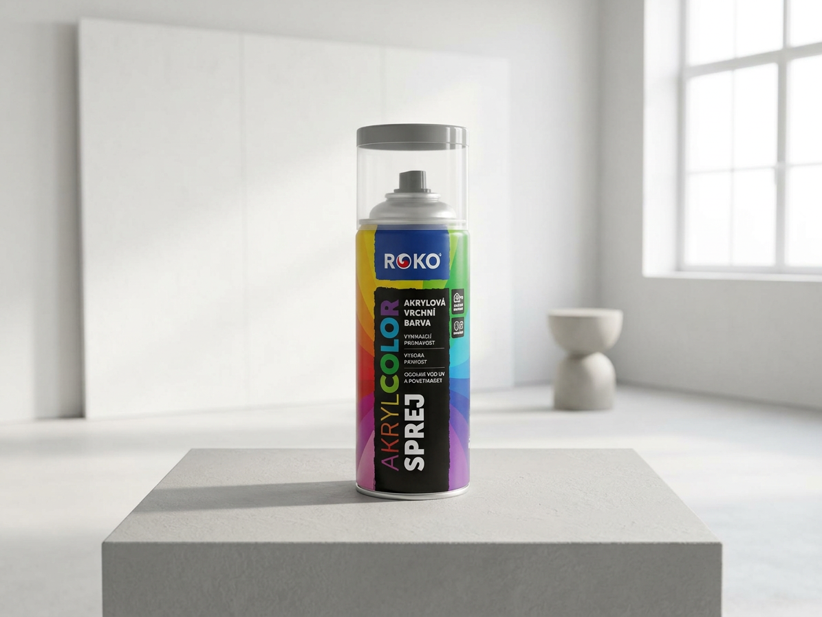 Barva akrylová vrchní Roko AKRYCOLOR Sprej myší šedá 400 ml
