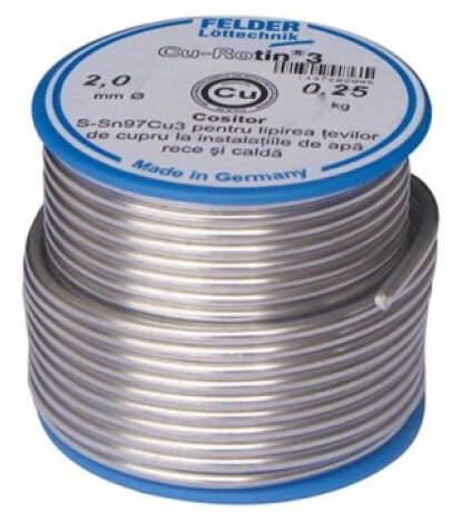 Měkká pájka S-Sn97 Cu3 2 mm,cívka 250 g