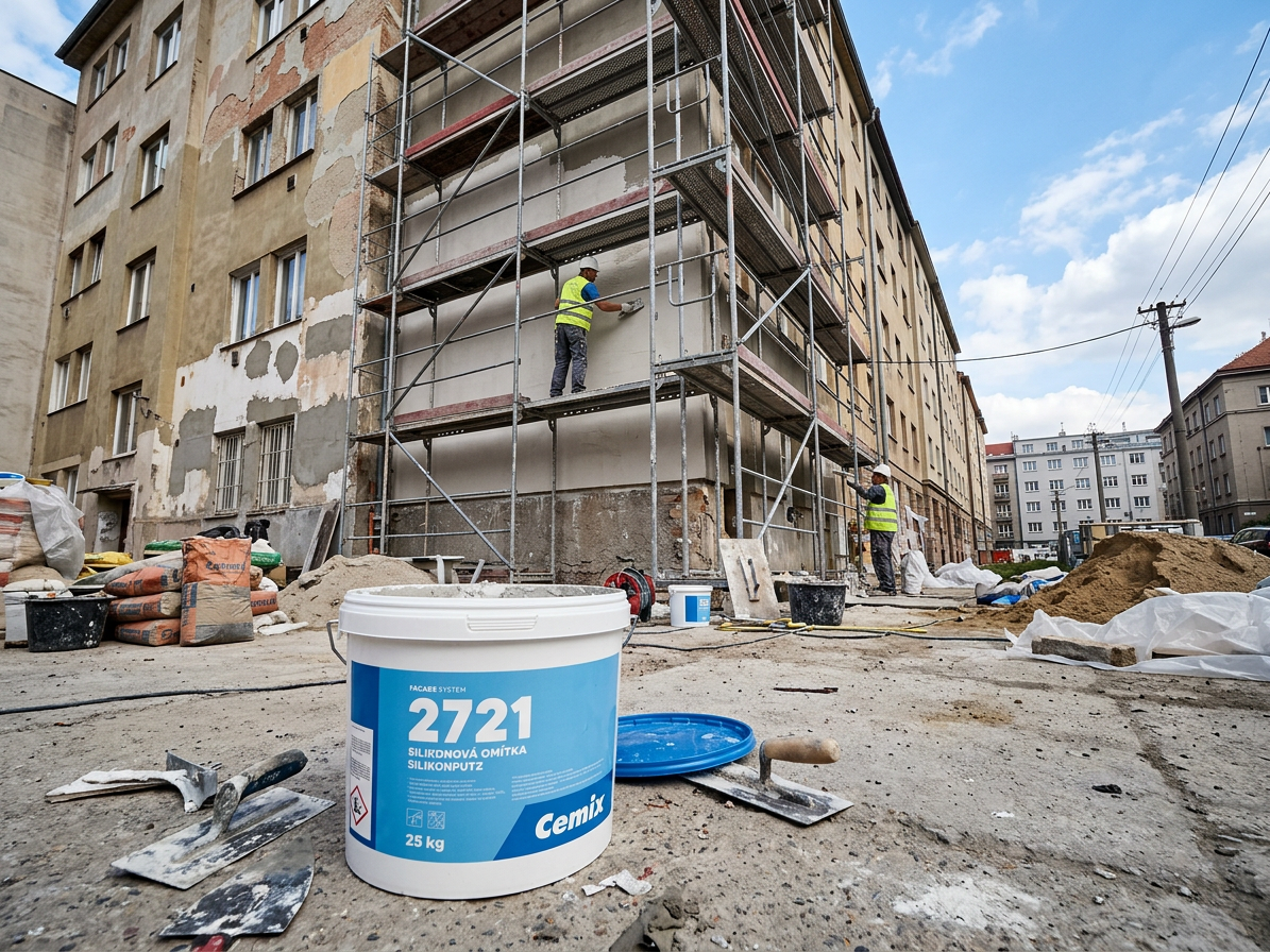 Omítka silikon Cemix 2721 - 25 kg rýhovaná 1,5 mm