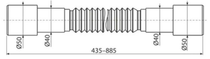 Připojení flexi Alcadrain A720 Premium 50/40×50/40 mm