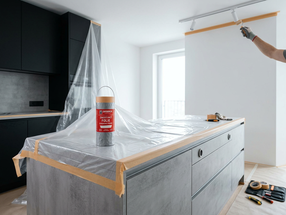 Zakrývací fólie s maskovací páskou 110 cm x 33 m