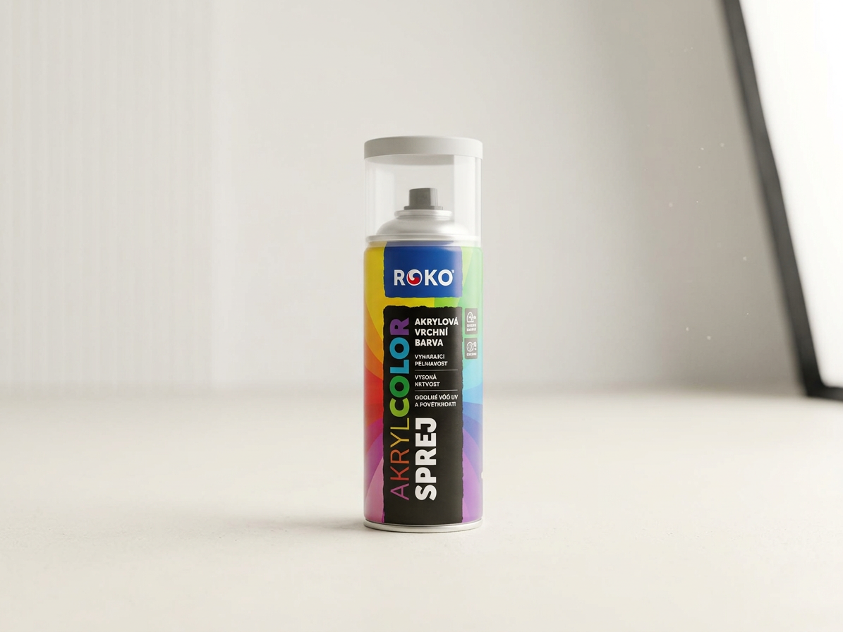 Barva akrylová vrchní Roko AKRYCOLOR Sprej bílý hliník 400 ml