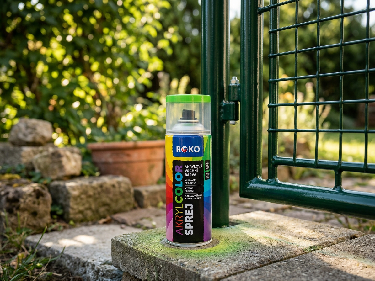 Barva akrylová vrchní Roko AKRYCOLOR Sprej zelenožlutá 400 ml