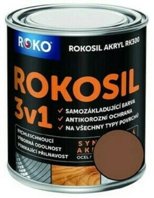 Barva samozákladující Rokosil akryl 3v1 RK 300 2320 hnědá světlá 0,6 l