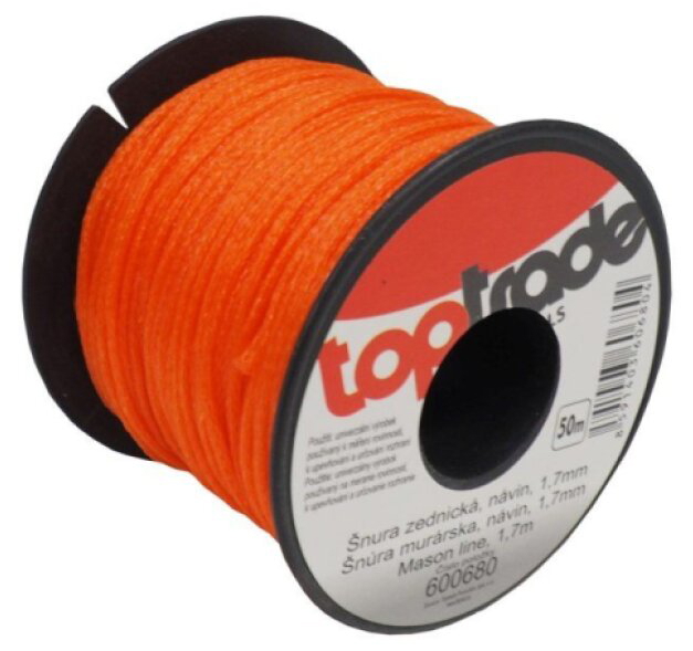 Šňůra zednická PE 1,7 mm/50 m oranžová