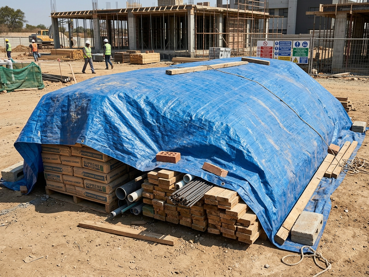 Zakrývací plachta s kovovými oky STANDARD 6 × 8 m 60 g/m²