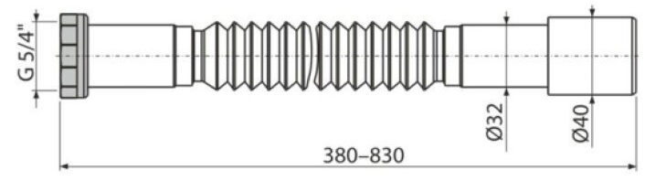 Připojení flexi Alcadrain A760 Premium 5/4"×32/40 kovová matka