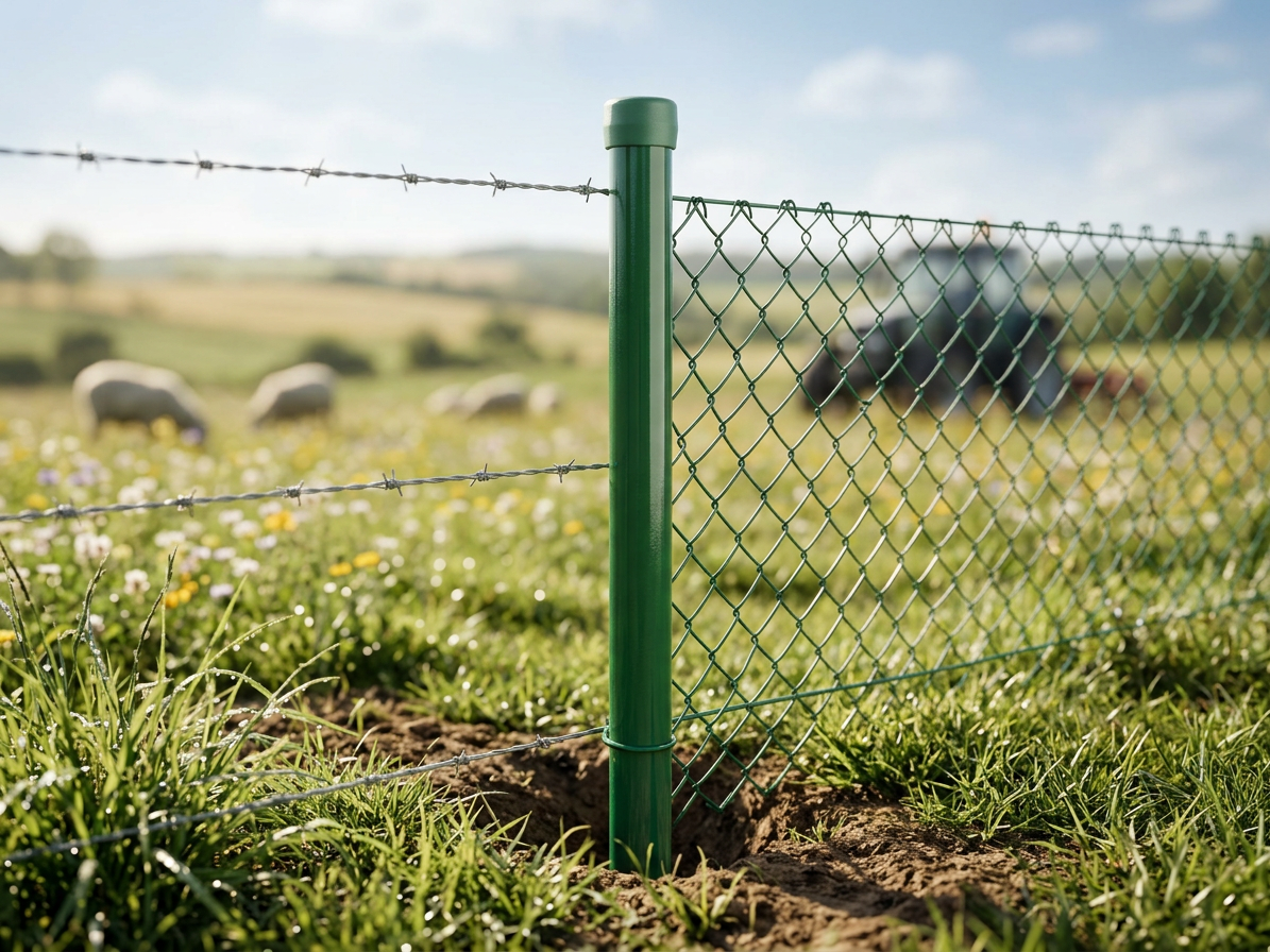 Sloupek kulatý Ideal Zn + PVC bez příchytky zelený (průměr 48mm-výška 2,0m)