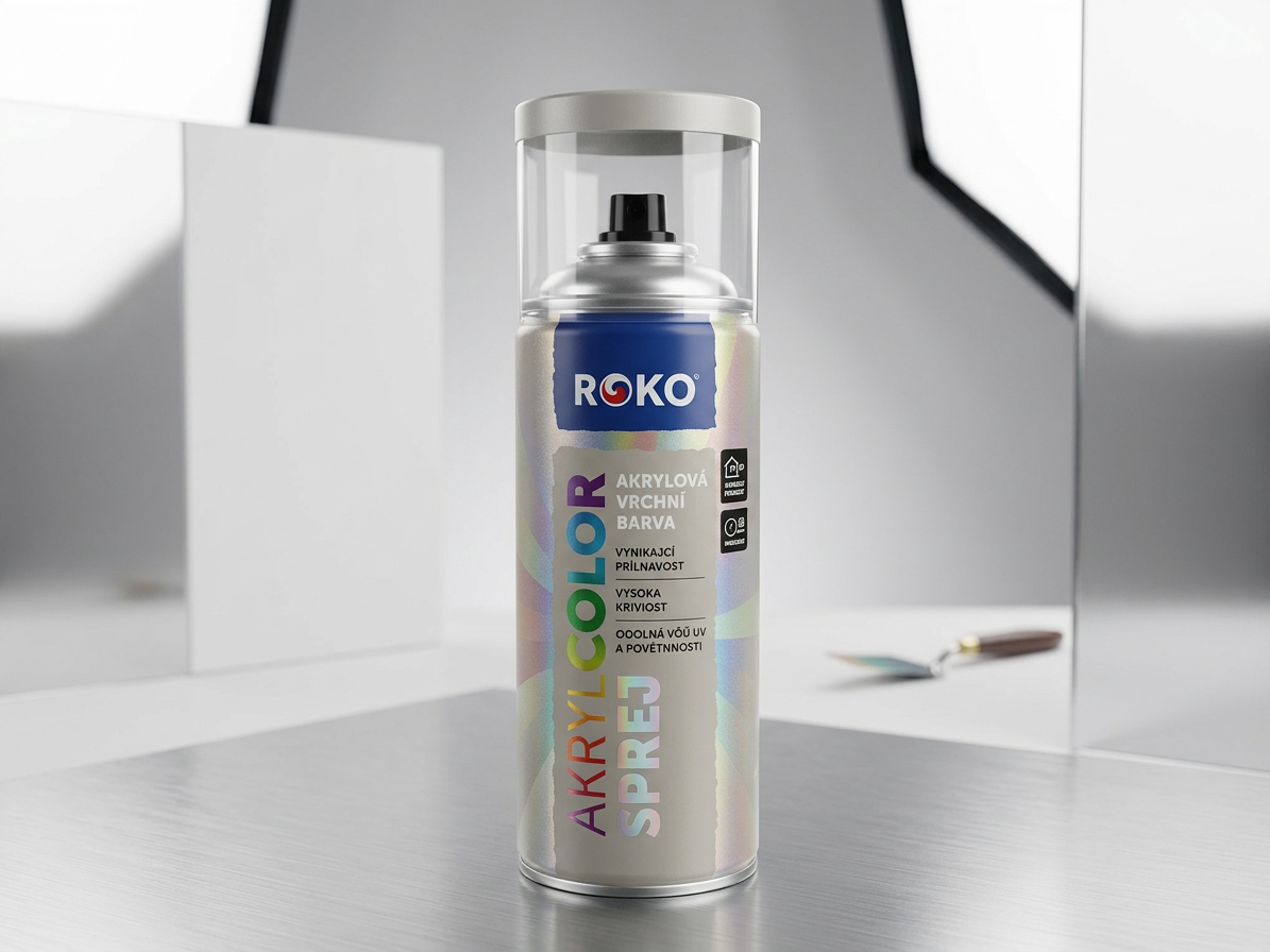 Barva akrylová vrchní Roko AKRYCOLOR Sprej světle šedá 400 ml