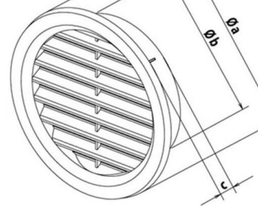 Mřížka větrací kruhová se síťovinou – 110 mm bílá