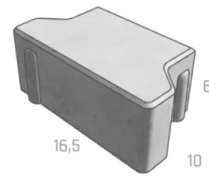 Dlažba DITON Íčko 60 mm půlka přírodní