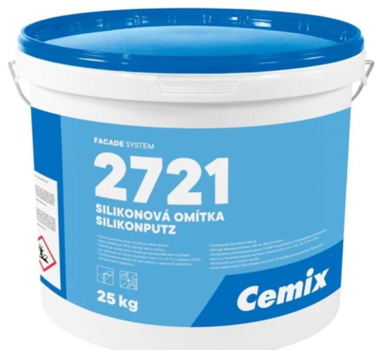 Omítka silikon Cemix 2721 - 25 kg rýhovaná 3 mm