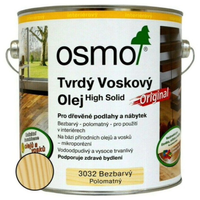 Olej tvrdý voskový Osmo Original 3032 bezbarvý 0,75 l