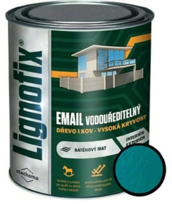 Barva vrchní Lignofix Email vodouředitelný zelená 0,75 l