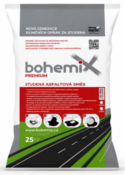 Bohemix studená obalovaná asfaltová směs 25kg/bal.