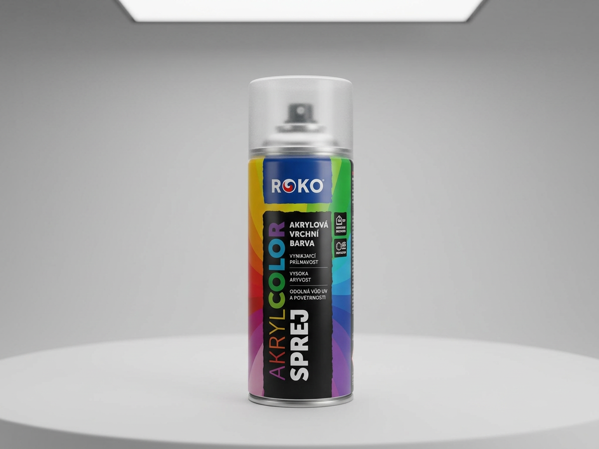 Barva akrylová vrchní Roko AKRYCOLOR Sprej šedobílá 400 ml