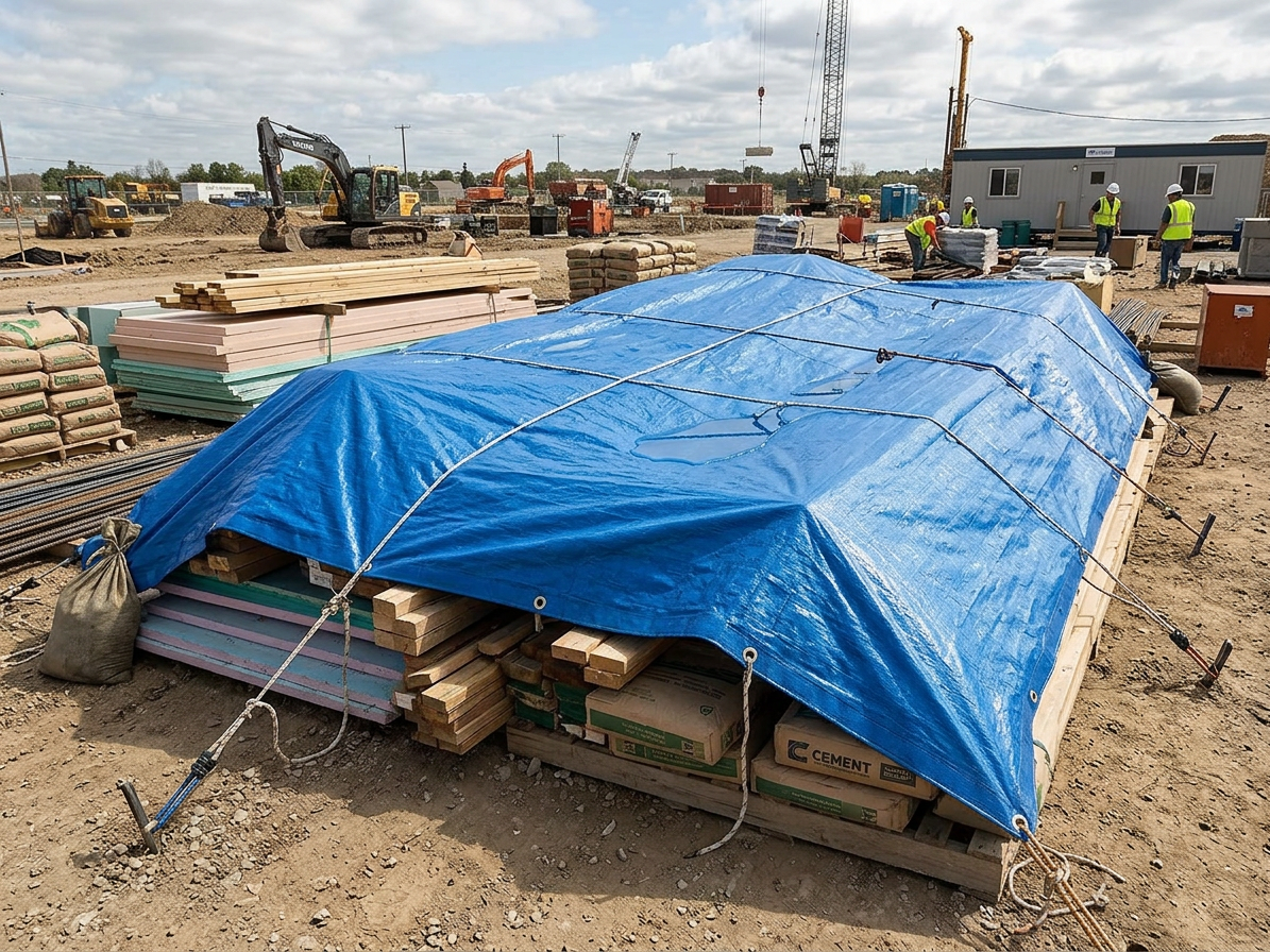 Zakrývací plachta s kovovými oky STANDARD 4 × 6 m 60 g/m²