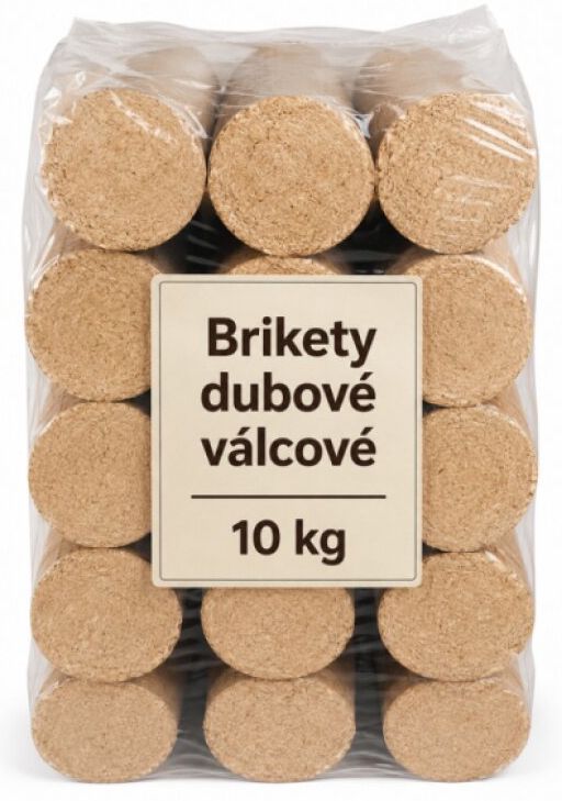 Brikety dubové válcové 10 kg