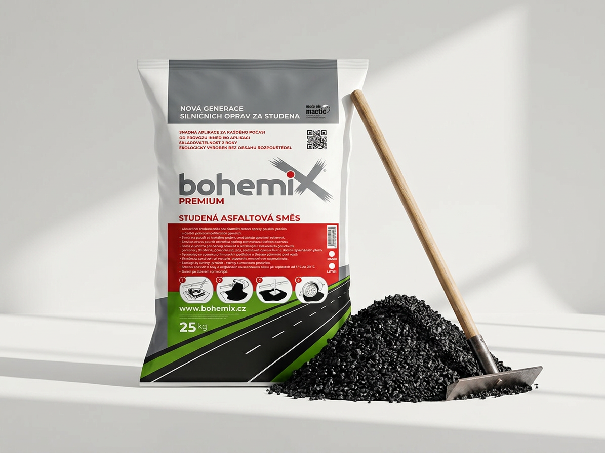 Bohemix studená obalovaná asfaltová směs 25kg/bal.