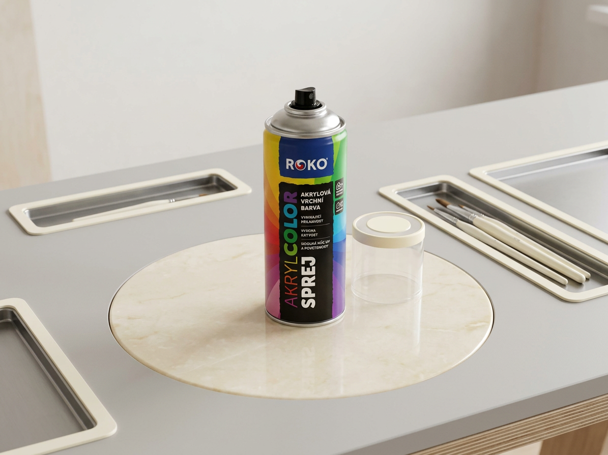 Barva akrylová vrchní Roko AKRYCOLOR Sprej slonová kost světlá 400 ml