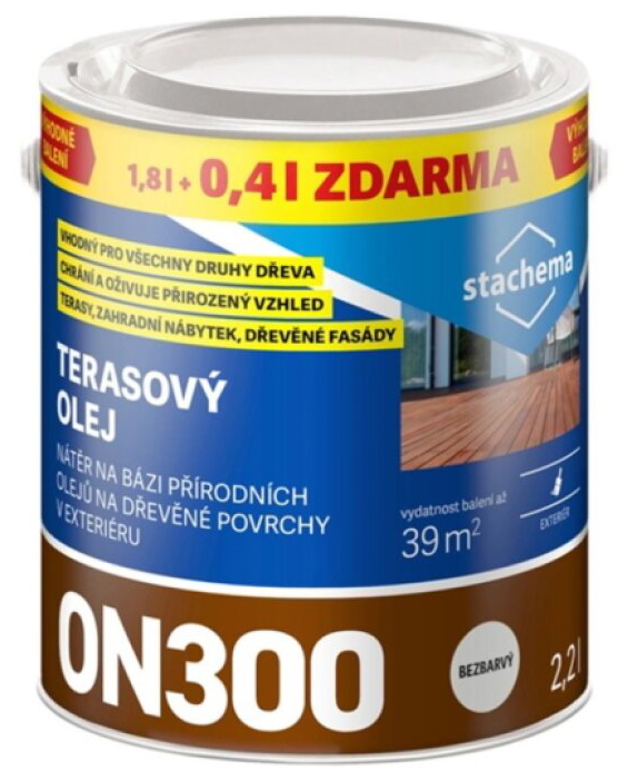 Olej terasový Stachema bezbarvý 1,8 l + 0,4 l zdarma