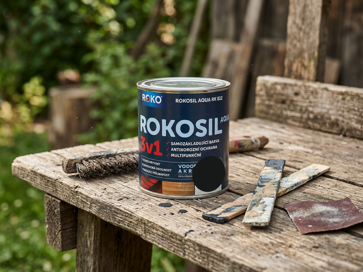 Barva samozákladující Rokosil Aqua 3v1 RK 612 1999 černá 0,6 l