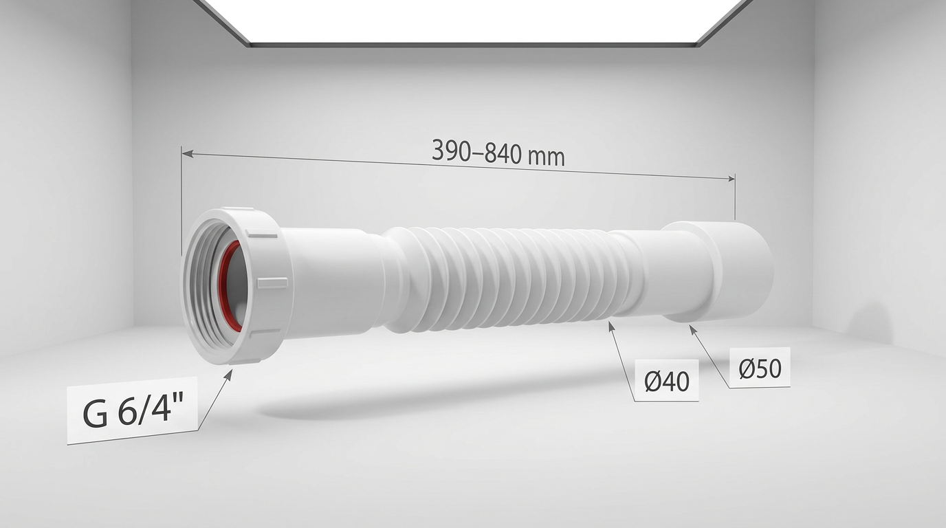Připojení flexi Alcadrain A770 Premium 6/4"×40/50 plastová matka