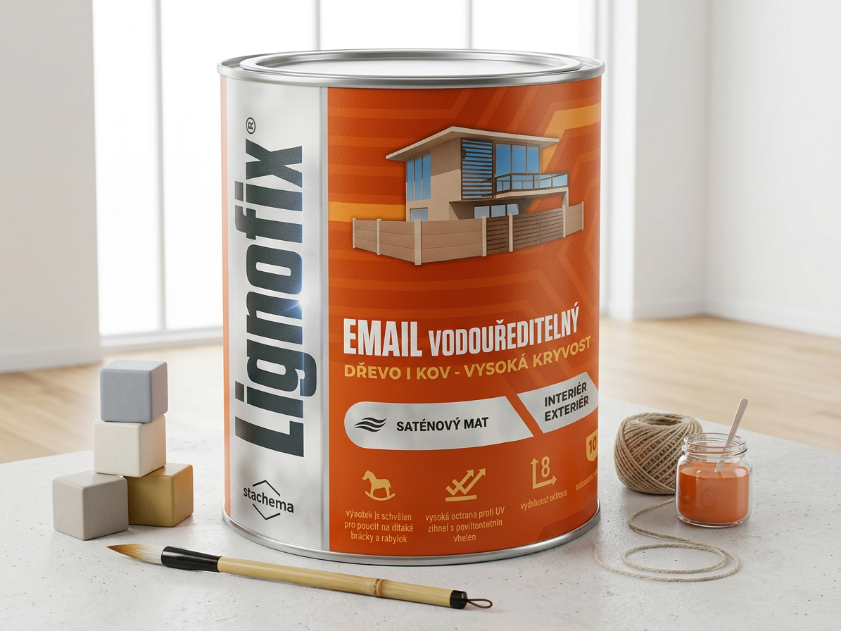 Barva vrchní Lignofix Email vodouředitelný oranžová 0,75 l
