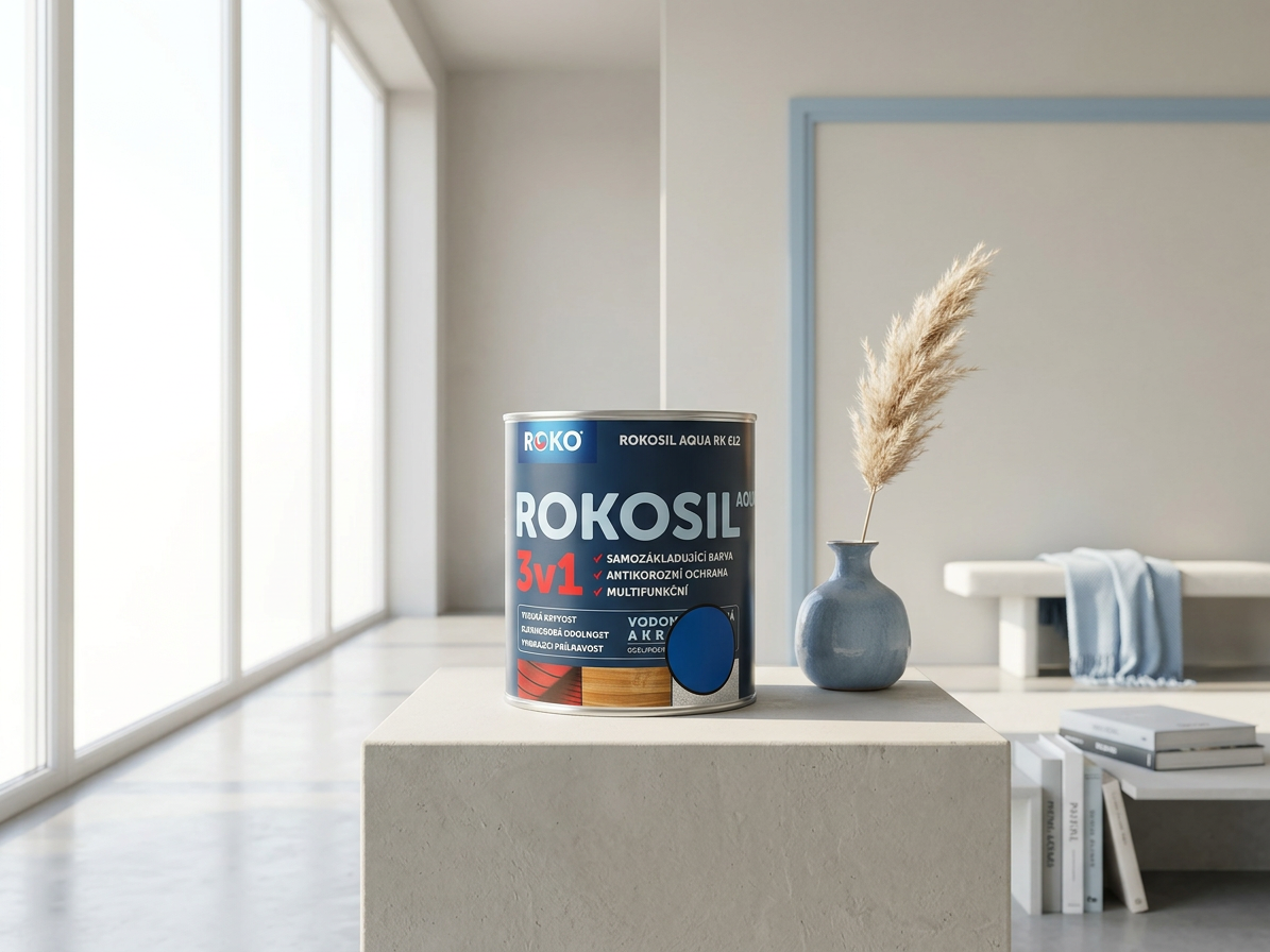 Barva samozákladující Rokosil Aqua 3v1 RK 612 4550 modrá střední 0,6 l