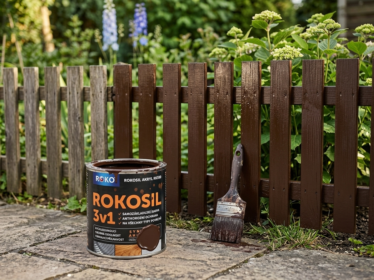 Barva samozákladující Rokosil akryl 3v1 RK 300 2880 hnědá tmavá 0,6 l